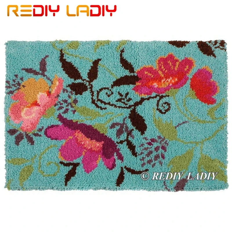 Наборы крючков с защелкой Сделайте свой собственный ковер Красные маки крючком