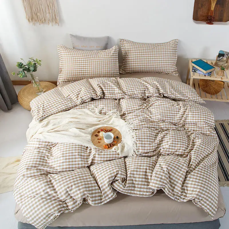 

Comfortable Soft And Beautiful Duvet Cover With Sheets Solid Color a Double Bed Suitable For Everyone