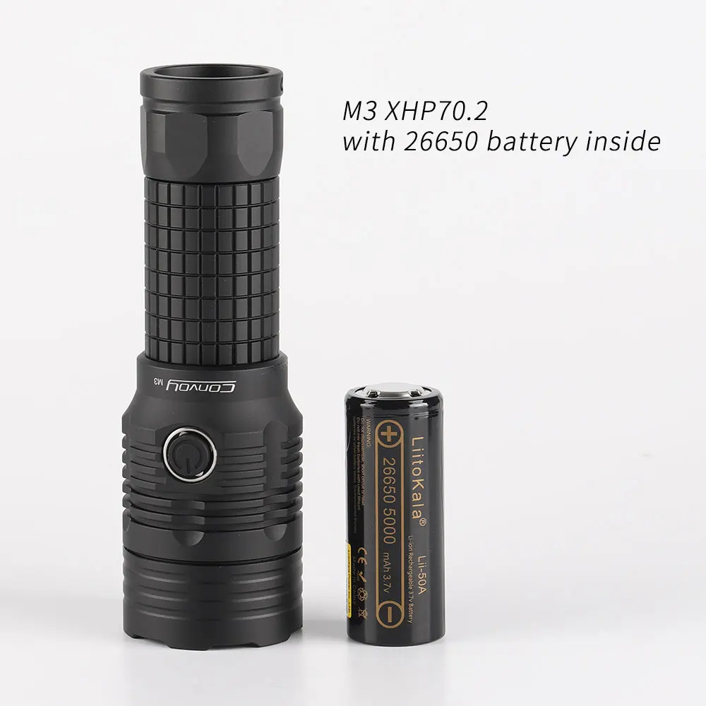 Convoy M3 с cree xhp70.2 до 4300 лм встроенная защита от перегрева фонарик 26650 фонарь батарея