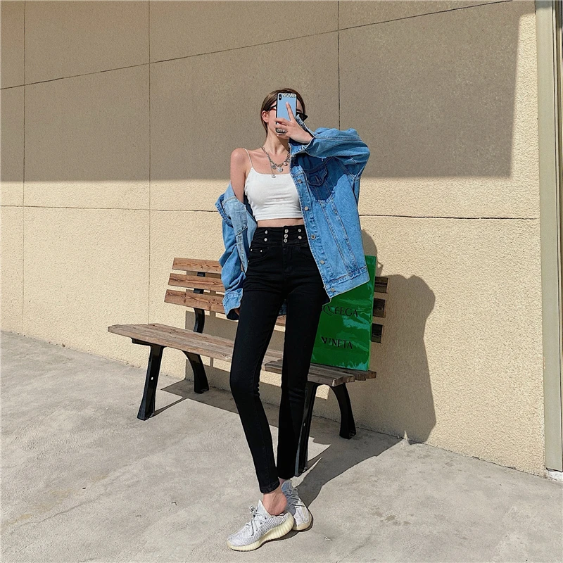 

Autumn Winter Warm Thick High Waist Jeans Women Slim Stretch Streetwear Ladies Sexy Pencil Skinny Jeans Casual Mom Jeans Mujer