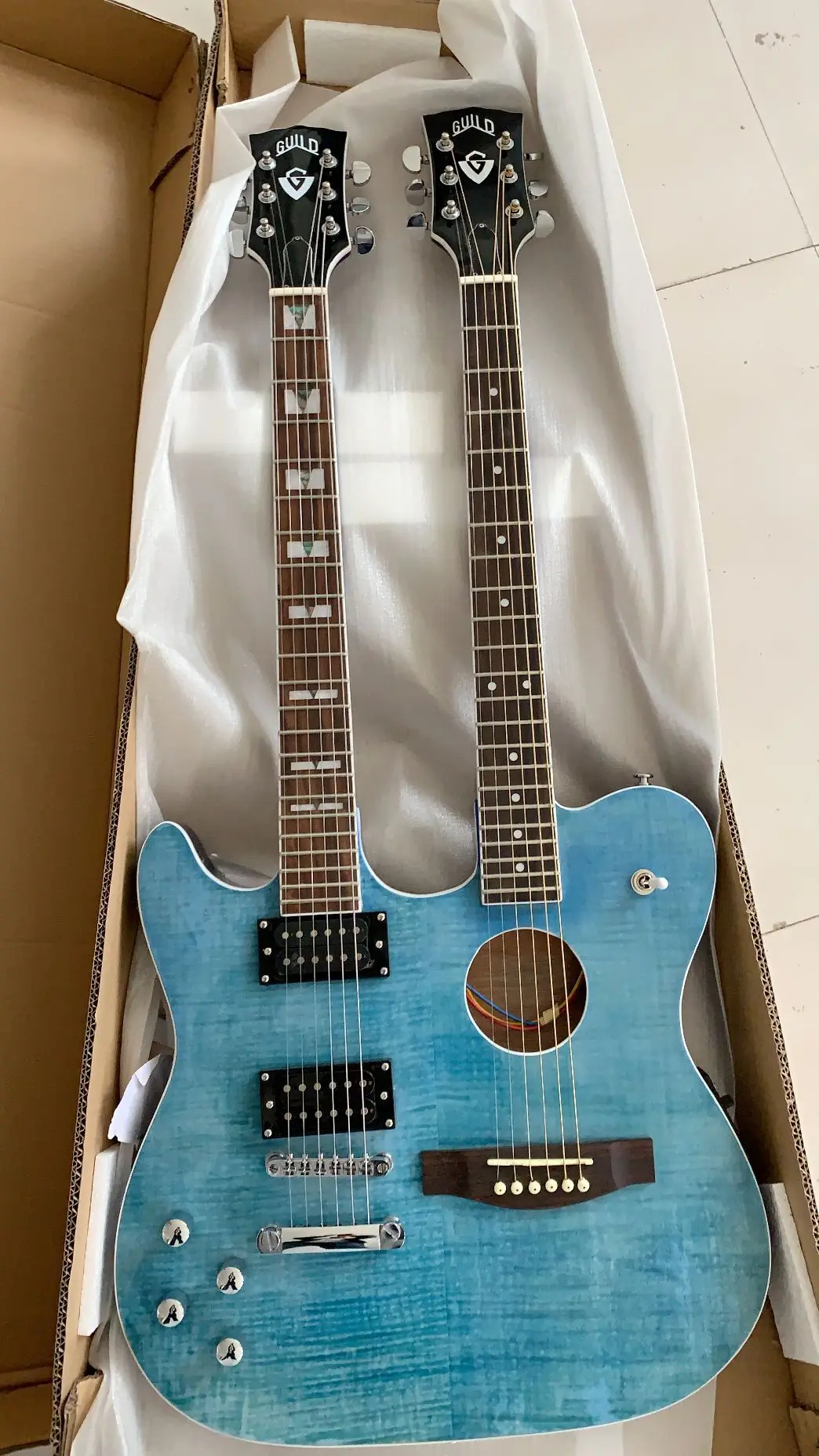 Оптовая продажа гитар под заказ левшей двойной шейный электрогитара высшего