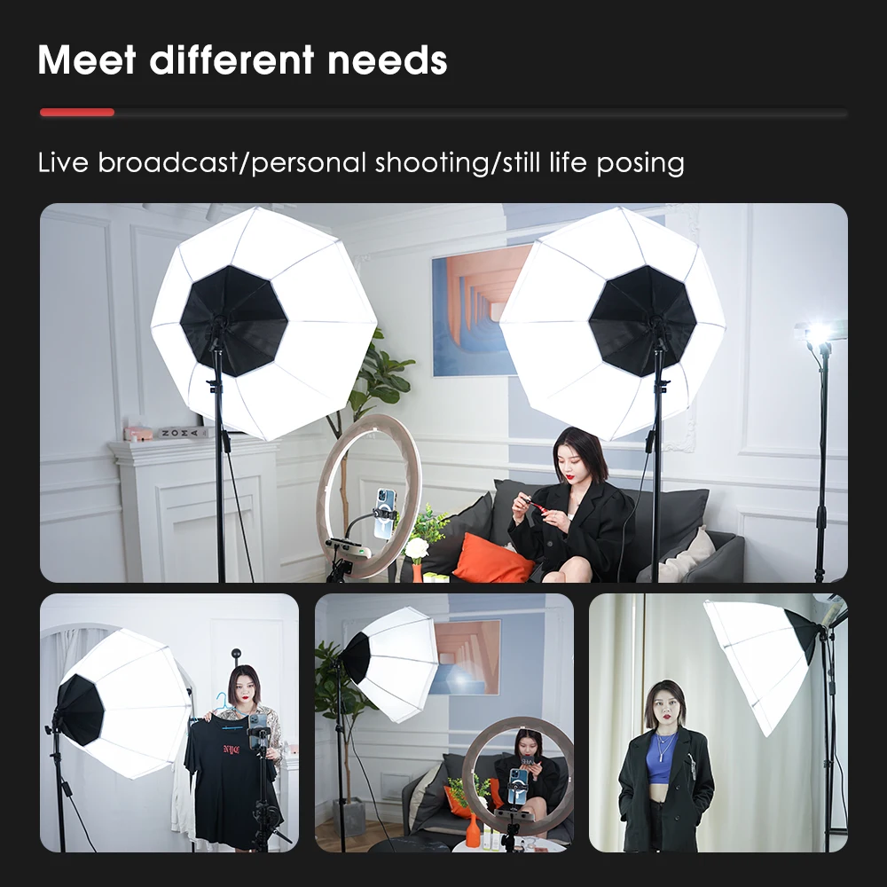 Комплект освещения Sh восьмиугольный софтбокс с стрелой студийное оборудование