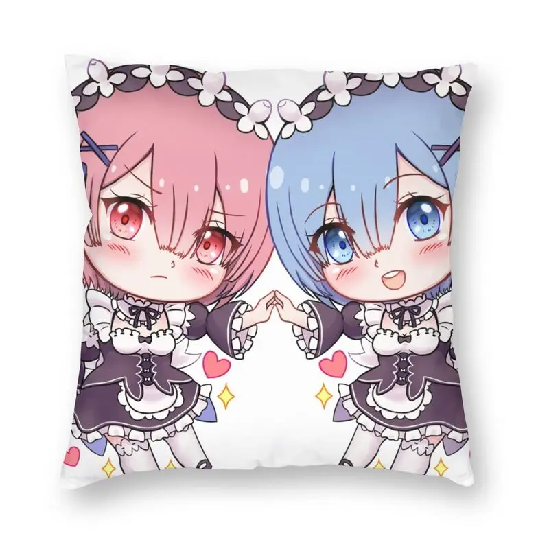 

Сексуальная розовая и синяя наволочка Chibi Demon Maid декоративная наволочка для подушки начало жизни в другом мире наволочка для дивана