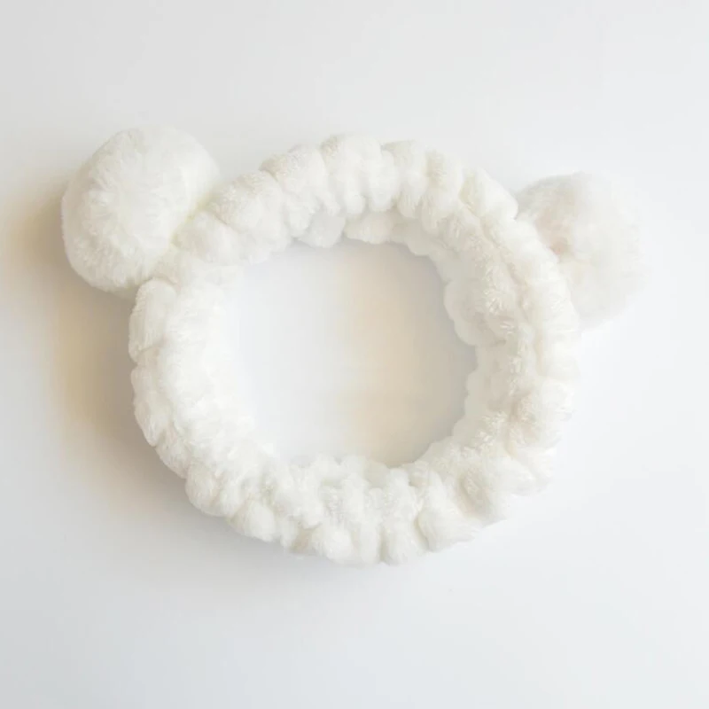 

Cute Panda Ear Soft Carol Fleece Women Headband Makeup Shower Head Wrap Hair Band for Washing Face Shower Spa