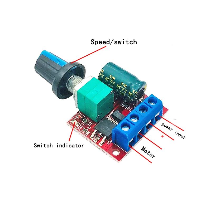 Mini 5A 90W PWM 12V DC Motor Speed Controller Module DC-DC 4.5V-35V Adjustable Regulator Control Governor Switch 24V | Электронные