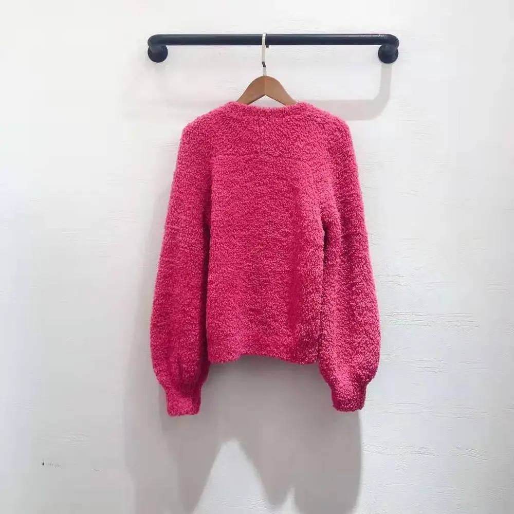 103206 autumn winter women pullover red pink dark blue lady fashion jumper female sweater | Женская одежда