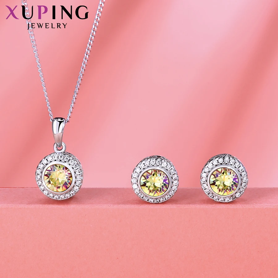 Xuping новые ювелирные изделия серьги ожерелье набор кристаллов от Swarovski Европейский Стиль Вечерние юбилей подарок для женщин S179.2-60114