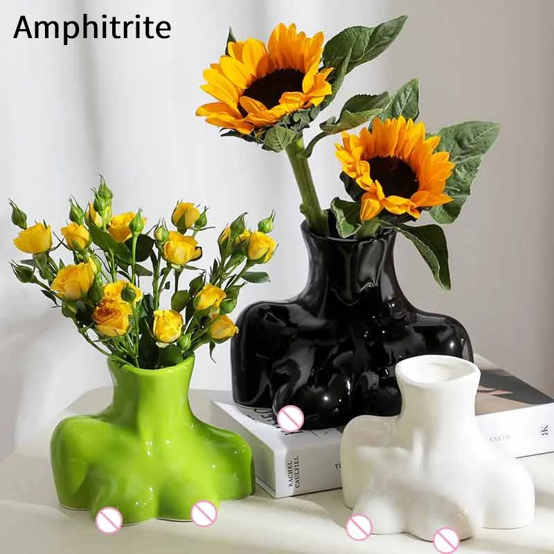 

Mordern Shape Of The White Creative Body Flower Pots Simple Dry Vase Insertion Of Artist Flowers Residency Decorative Ornaments