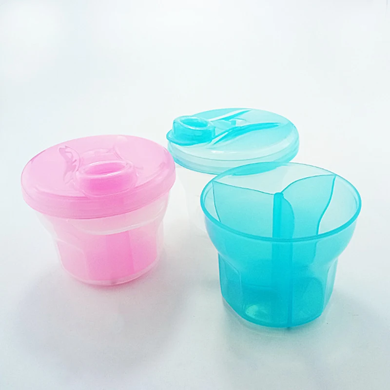 

Rotating Three Grid Milk Powder Box PortableThree-layer Cartoon Milk Powder Grid Plastic Milk Powder Storage