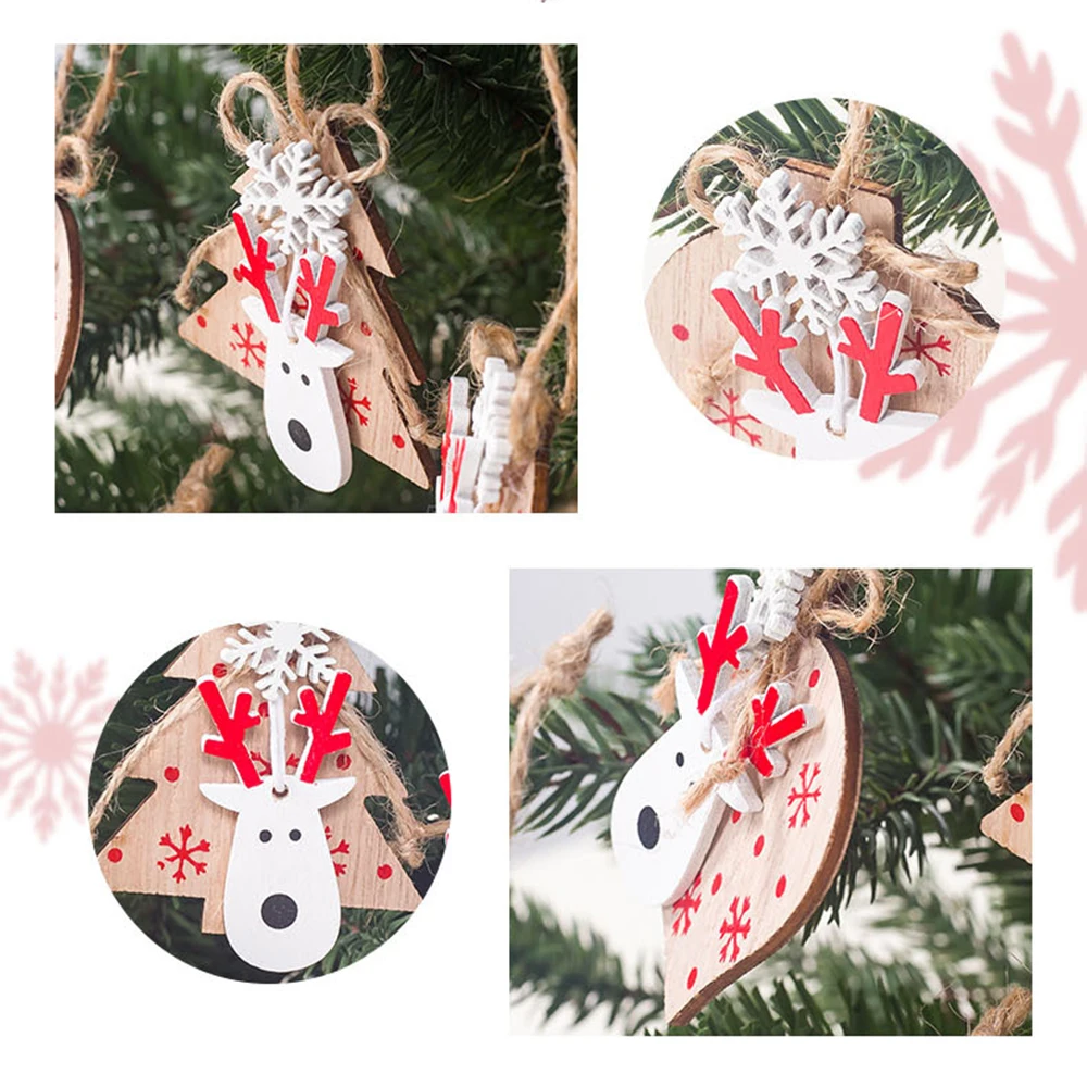 3 шт. украшения с рождественской елкой Рождественская висящая Снежинка лосиная