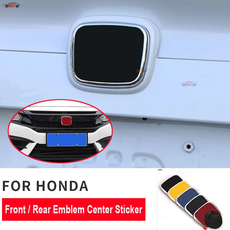 

Car Decoration Sivlery/Red H ABS Front Hood Rear Boot Emblem Badge Covers For CRV Civic Accord CITY Fit Pilot Crossroad