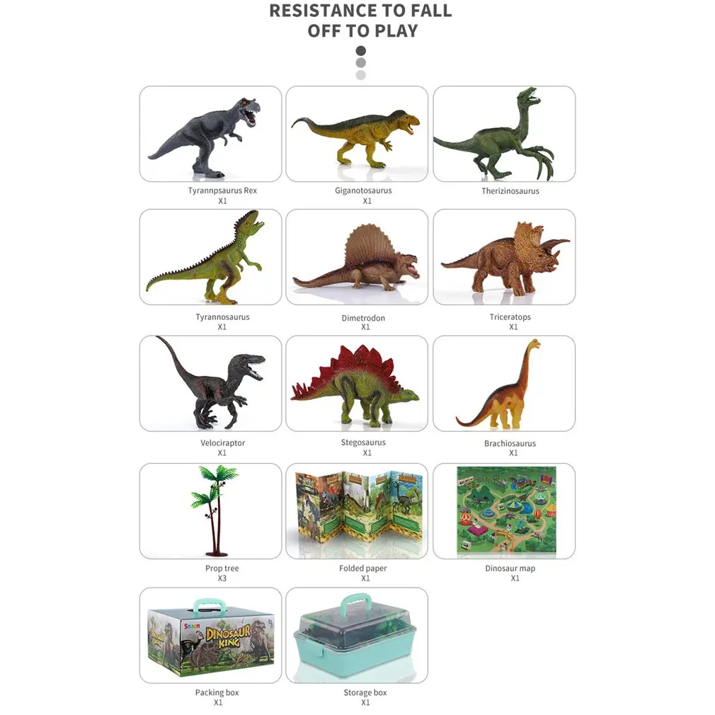 

Jurassic Park Dinosaurs Toy Animal Jungle Set T Rex Dinosaur Excavation Educational Boys Children Toys for Kids 2 to 4 Years Old
