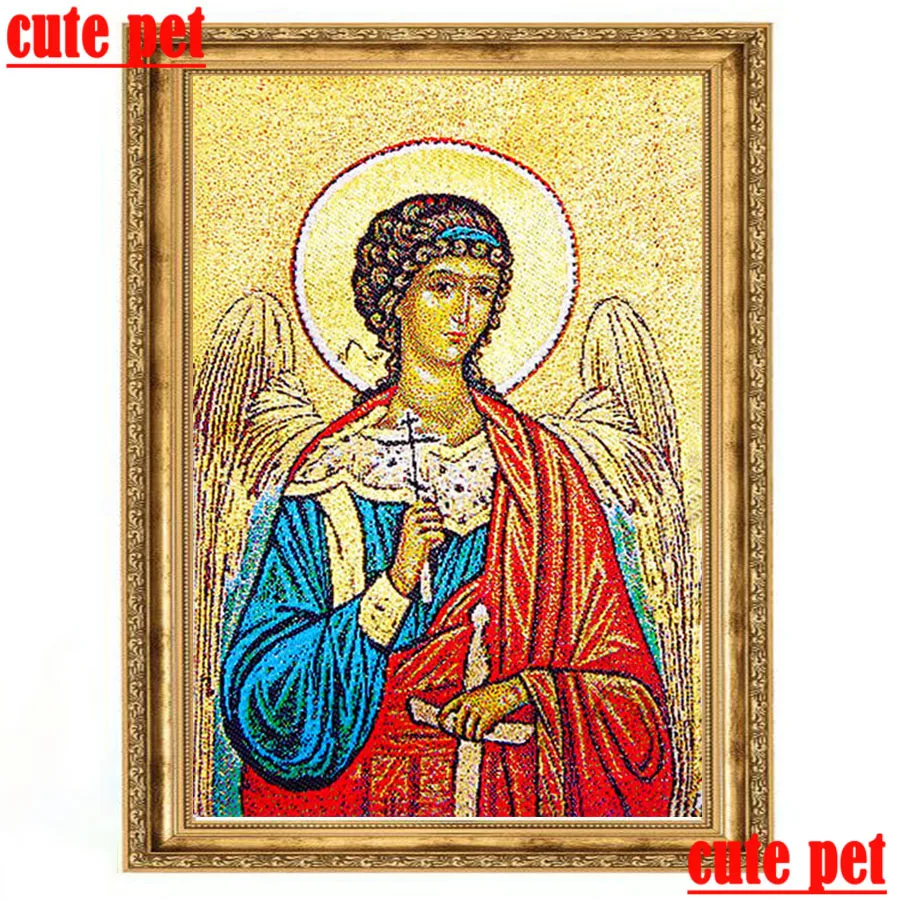 

Мозаика-Пазл «сделай сам», ангел-хранитель, Дева Мария, Православная икона, полностью квадратная, круглая, алмазная живопись, вышивка Стразы...