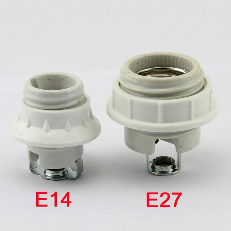 

3pcs E14 E27 ceramic lamp temperature the whole tooth screw lampholders Accessories E14 E27 lamp holder