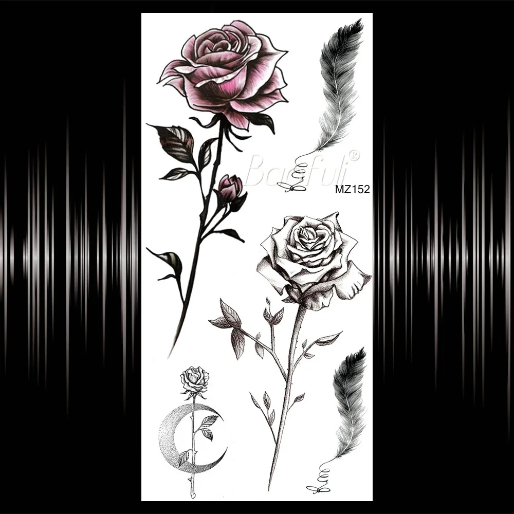 Черные женские временные тату хной поддельные ювелирные изделия кулон цветок