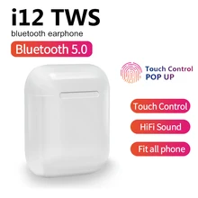 Новинка i12 TWS Беспроводные Bluetooth 5,0 наушники спортивные наушники с защитой от пота сенсорные портативные наушники с микрофоном PK i10 tws i30 i60 i80