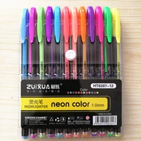 12 colors gel pens set glitter gel pen for adult coloring books journals drawing doodling art markers highlighters stationery