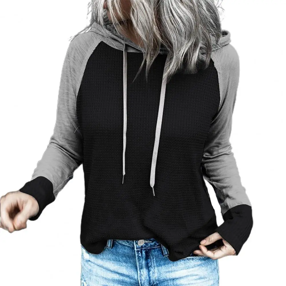 

Patchwork Long Sleeve Pullover Hoodie Women Autumn Winter Drawstring Hooded Sweatshirt Women Casual Outerwear plus size 3XL