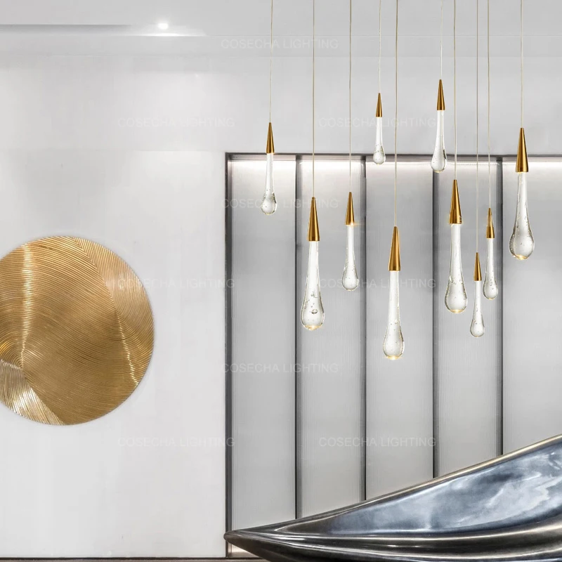 Подвесной светильник с подвеской в виде капли воды ing светодиодный современный