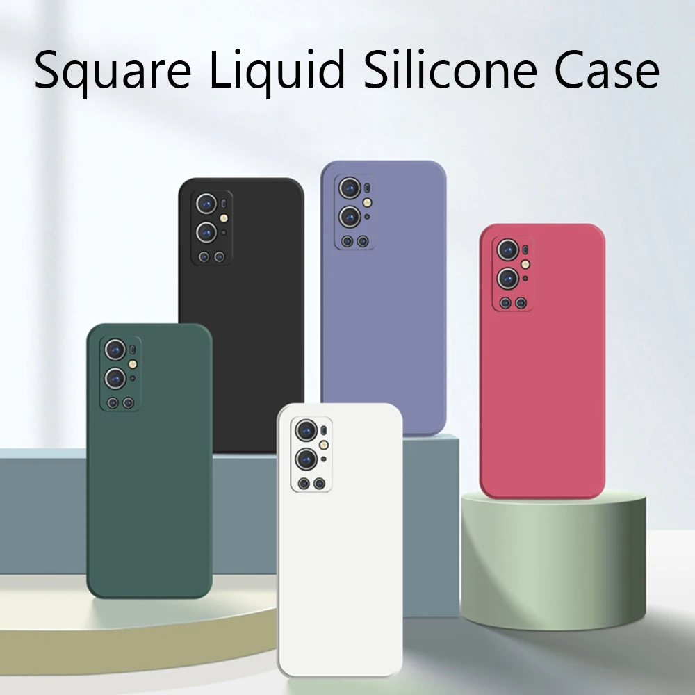 Оригинальный квадратный жидкий силиконовый милый чехол для OnePlus 7 7T 8 8T 9 Pro 9R 9RT