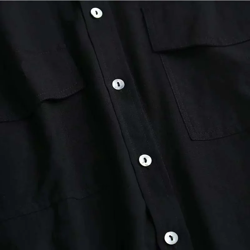 

Spring Autumn Za Blouse Women 2021 Fashion Loose Cotton Blouses Vintage Long Sleeve Button-up Female Shirts Blusas Chic Tops