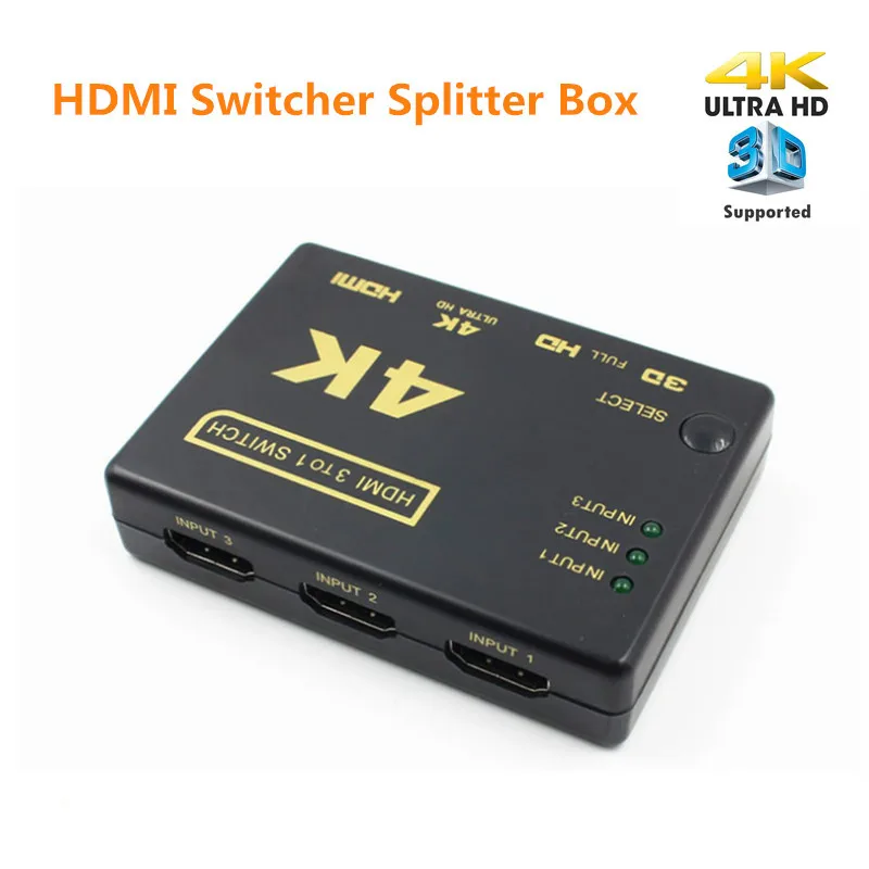 Мини HDMI усилитель переключатель 3 порта 4K * 2K сплиттер коробка Ультра HD для DVD HDTV Xbox