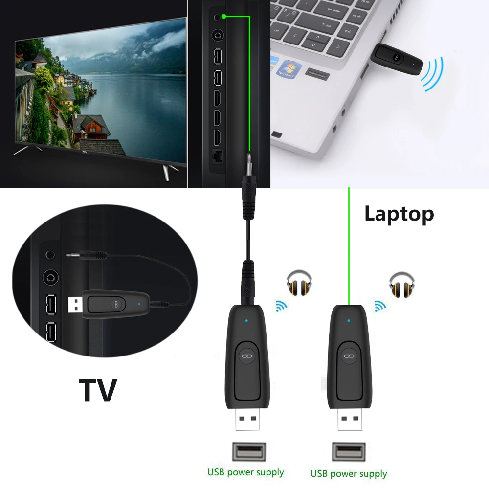 Беспроводной Bluetooth 5 0 USB RCA Aux 3 мм Aptx передатчик с низкой задержкой адаптер для PS4