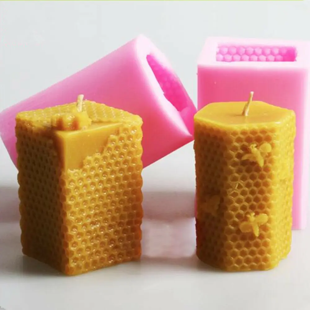 

Silicone Candle Molds 3D Bee Honeycomb Beehive Mold for Homemade Beeswax Soap Crayon Wax Melt Hives Candle Making Supplie