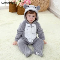 baby onesie kigurumis boy girl infant romper costume gray pajama with zipper winter clothes toddler cute outfit cat fancy