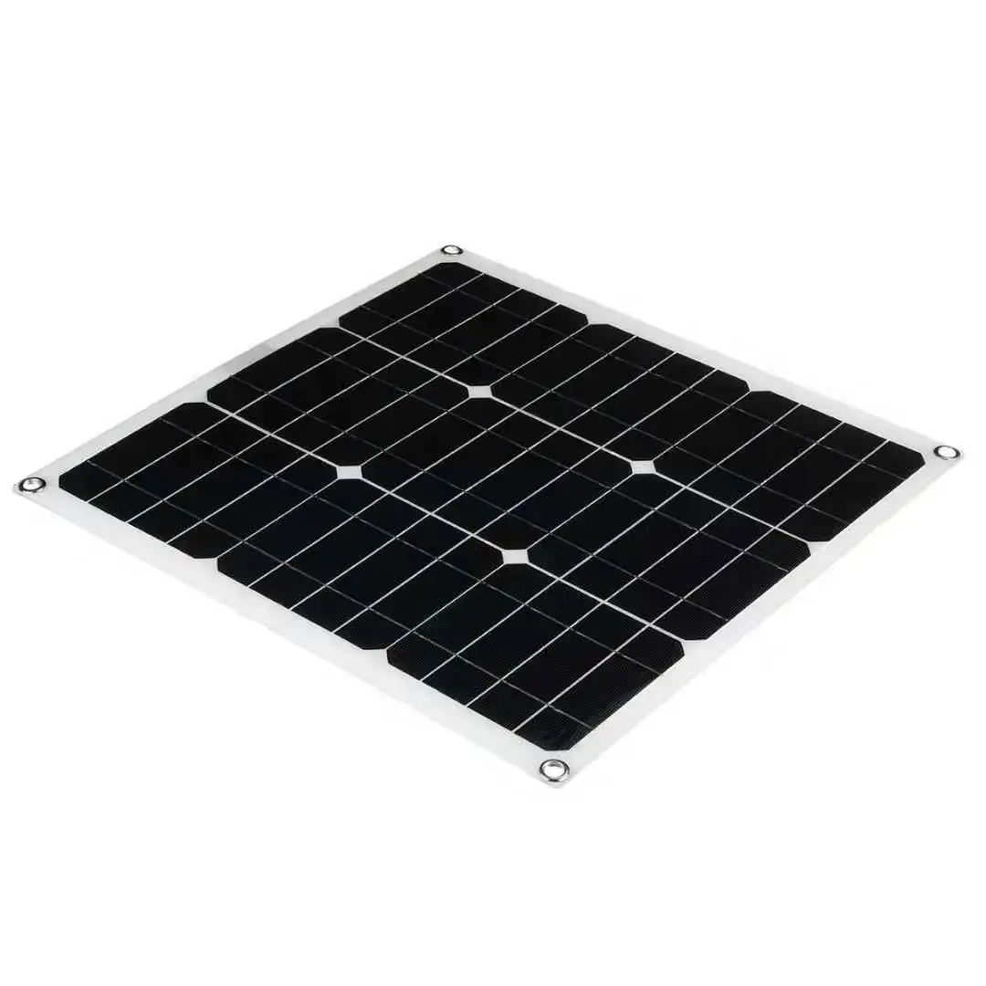 Harga 100W 12V 5V Solar Panel 10A PWM Controller USB Solar Charger Baterai IP65 Kristal Tunggal Untuk Mobil Buaya Klip Kabel