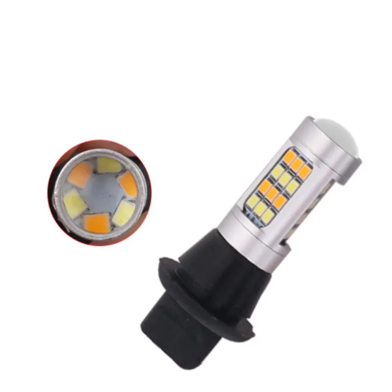 Новинка 2x S25 1156 BA15S 7440 BAU15S Canbus двойной цвет 54SMD 4014 Светодиодные белые/Янтарные