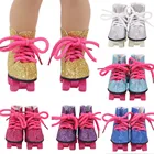 Обувь для кукол, американских кукол размером 43 см, серебристо-синего цвета