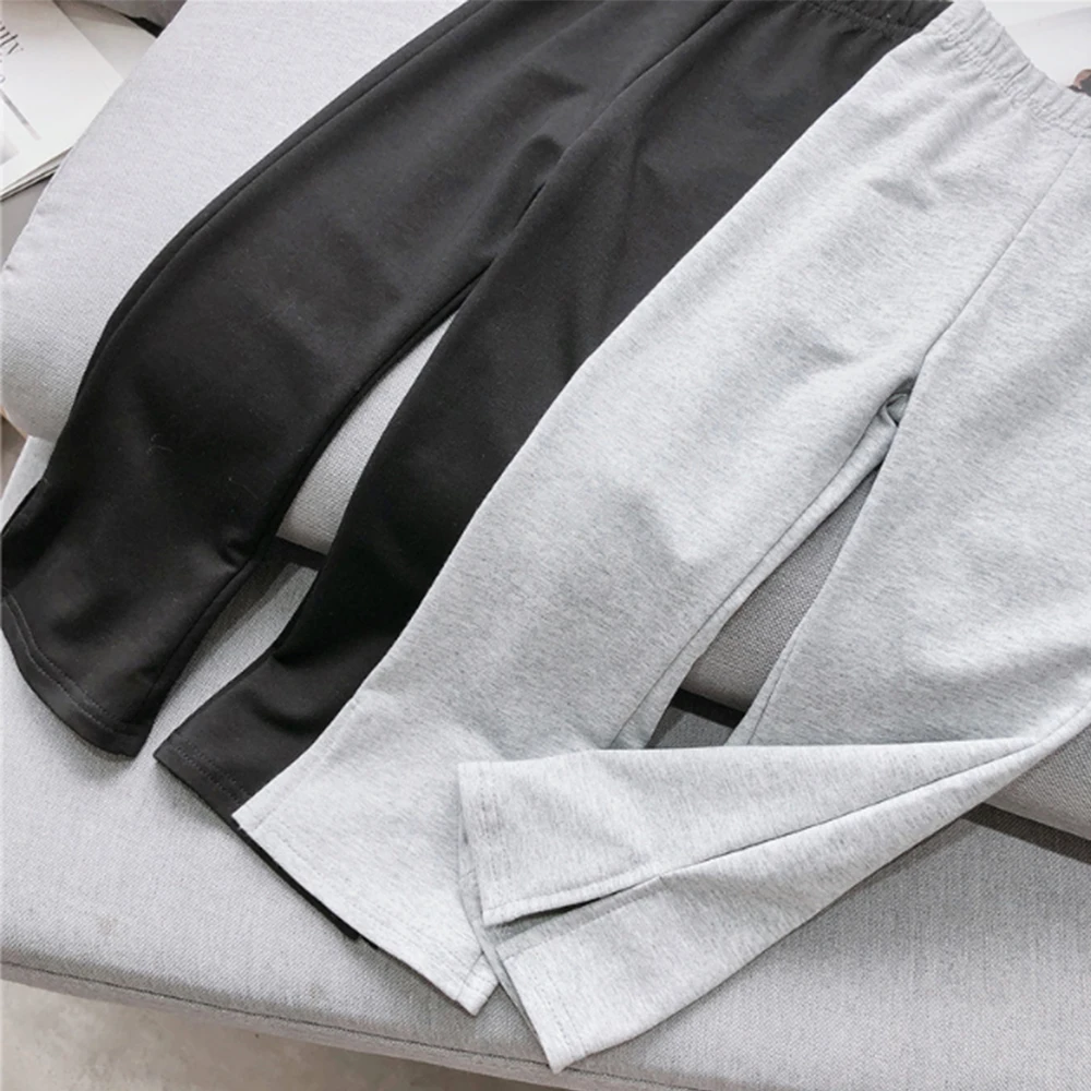 

Mudkingdom Autumn Baby Girls Solid Boot Cut Pants Kids Cotton Casual Trousers Girls Flare Bottoms