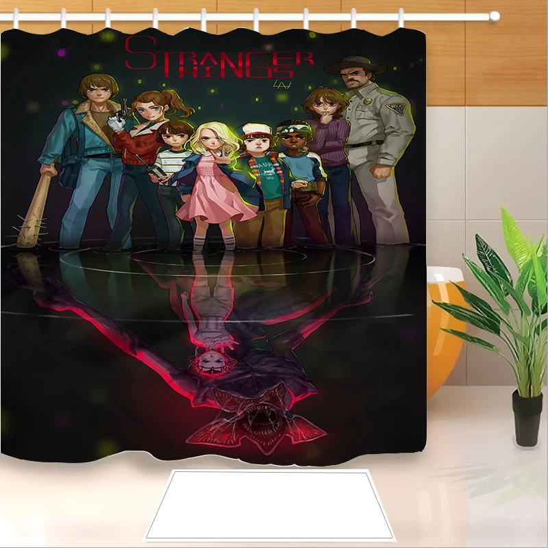 Очень странные дела 3D печати Душ Шторы полиэстер Ткань Водонепроницаемая