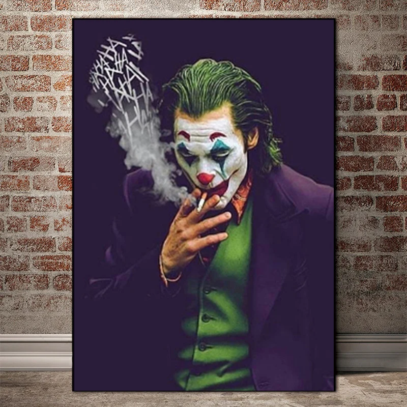 

Movie Star The Joker Wall Art Oil Canvas Painting Nordic Posters and Prints Wall Art Pictures for Living Room Cuadros Home Decor