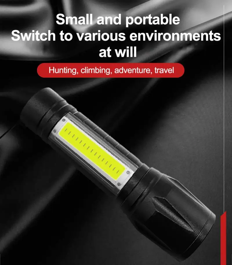 

USB Charging Strong Light Zoom Flashlight XMLT6 LED Stretch Zoom Home Lighting Night Fishing Mini Flashlight