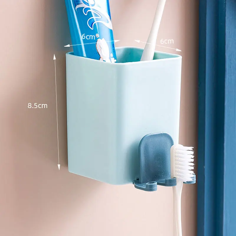 

1pc Creative Traceless Stand Rack Toothbrush Organizer Electric Toothbrush Wall-Mounted Holder Space Saving Bathroom Accessories