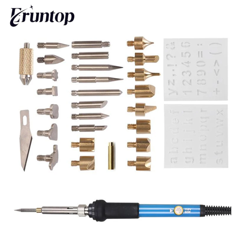 Регулируемый паяльник 60 Вт пирографический инструмент для резьбы по дереву 28