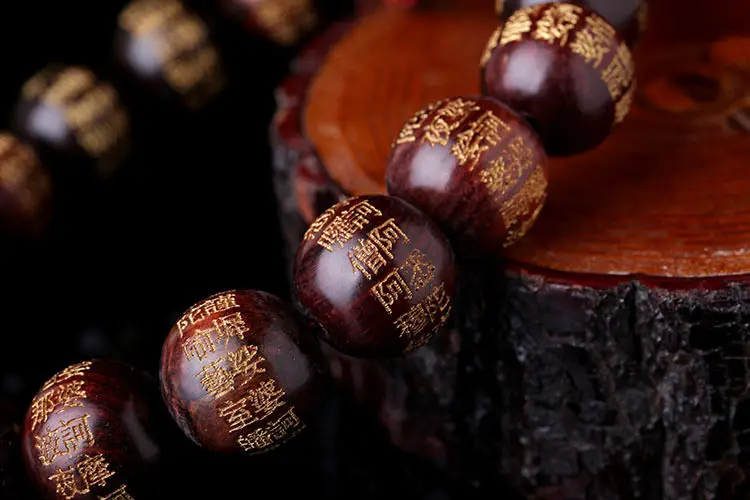 Красное сандаловое дерево тибетское буддистское Писание 18 + 1 четки Мала