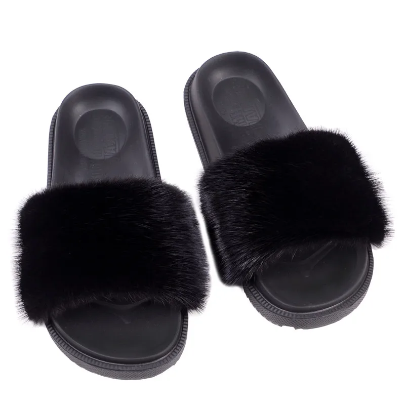 Европейская станция новинка 2020 женские шлепанцы из меха норки простая и