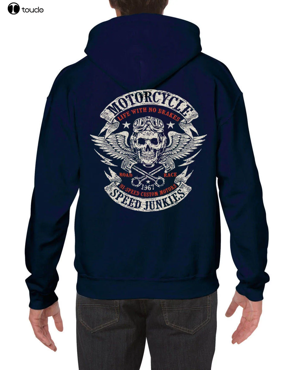 Funny Clothing Casual Hoodies MOTORCYCLE SPEED JUNKIES Biker Chopper Motard MC Sweatshirt | Мужская одежда