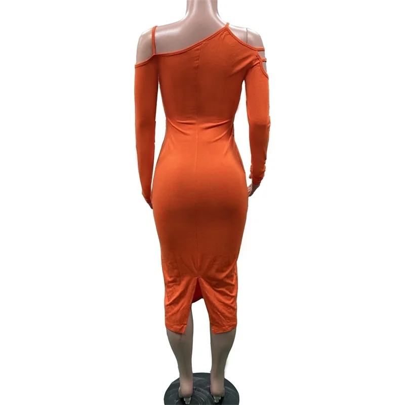 

2021 V-Neck Bodycon Dress Women Backless Off Shoulder Summer Casual Long Sleeve Sexy Bandage Pencil Dresses Party