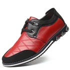Мужская повседневная обувь из натуральной кожи; Удобные повседневные кожаные кроссовки; Модная дышащая мужская обувь на плоской подошве в британском стиле; 38-48