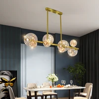 modern and simple led restaurant chandelier lighting light luxury nordic round smart bar coffee shop living room lighting