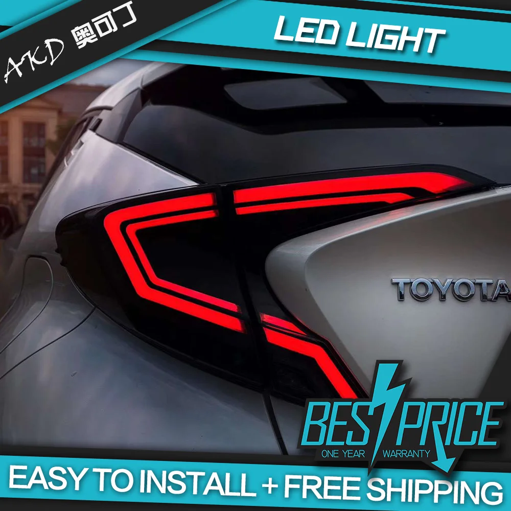 AKD tuning cars Tail lights For Toyota C-HR CHR Taillights LED DRL Running Fog dynamic signal light |
