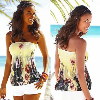 Летняя женская простая блузка без бретелек топ-бандо на груди майка футболка |