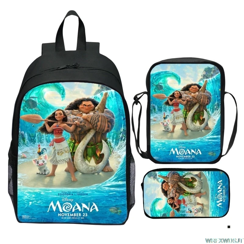 Disney с героями мультфильма Моана 3 шт./компл. 3D печатным рисунком школьная сумка
