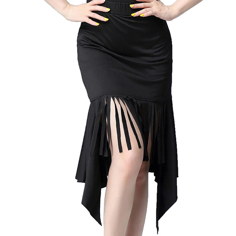 

Latin Dance Costume Skirt Stage Performance Irregular Tassel Skirts Professional Practice Latin Dancing Clothes