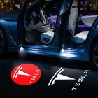 2X дверь автомобиля СИД светильник проектор логотип лазерный проектор Ghost Shadow светильник s для Tesla модель 3 модели S X Y 2016-2020 автомобилей декоративные аксессуары