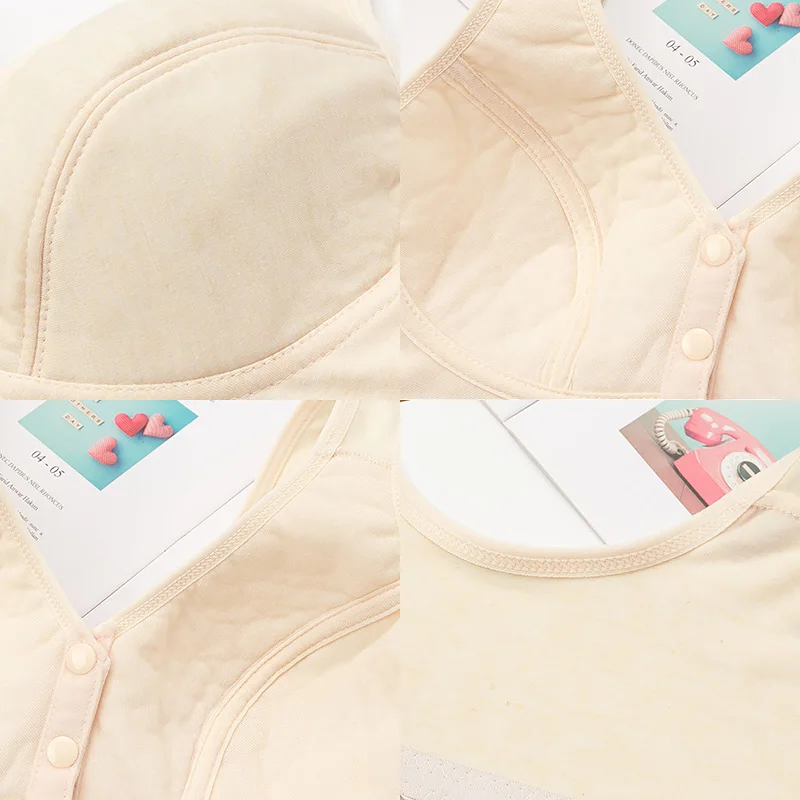 

Women Comfortable Cotton Bra Gift For Mom Fashion Soft Bralette Underwear Stretch Plus Size Pink Nude Color Vest Brassiere